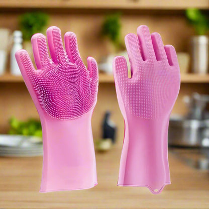 Silicone Gloves with Wash Scrubber