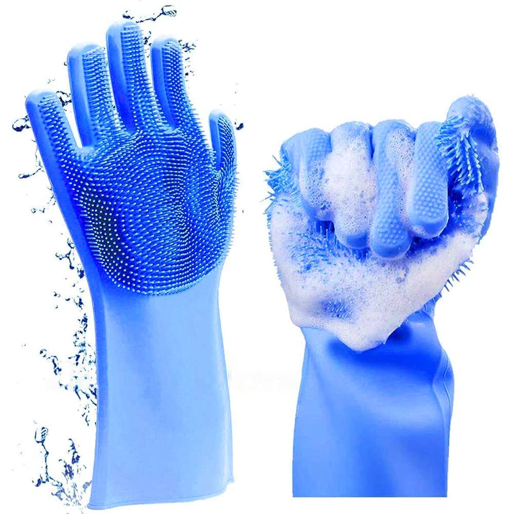 Silicone Gloves with Wash Scrubber