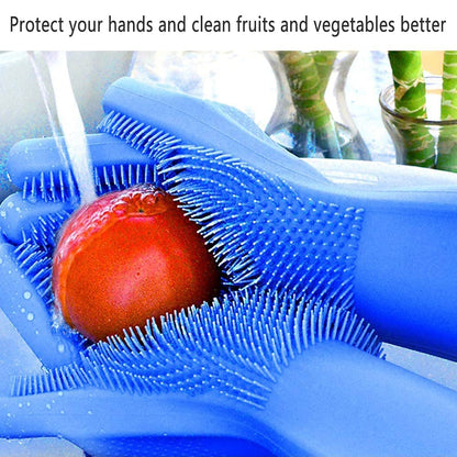 Silicone Gloves with Wash Scrubber