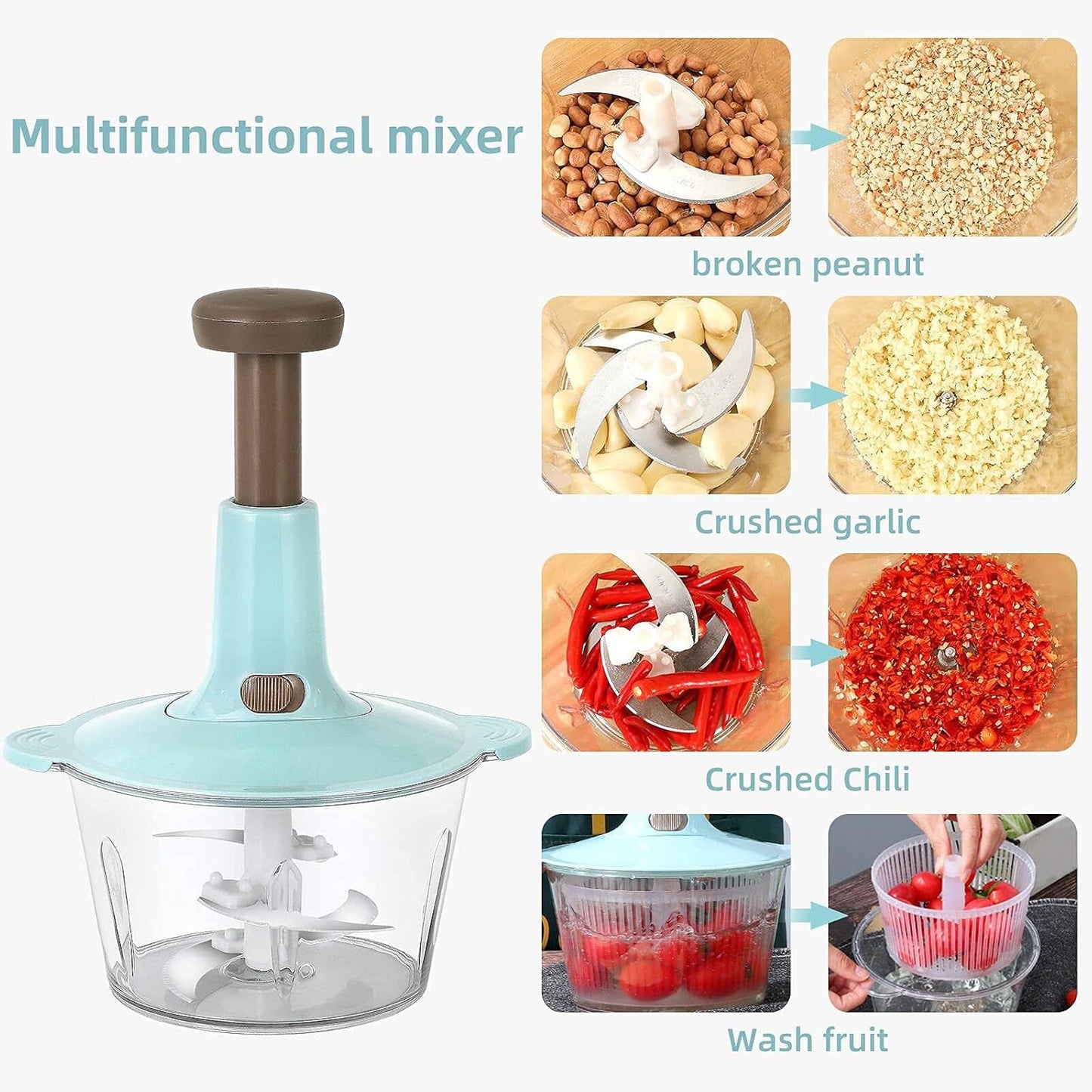 Multifunctional Manual Hand Chopper 2.0ltr