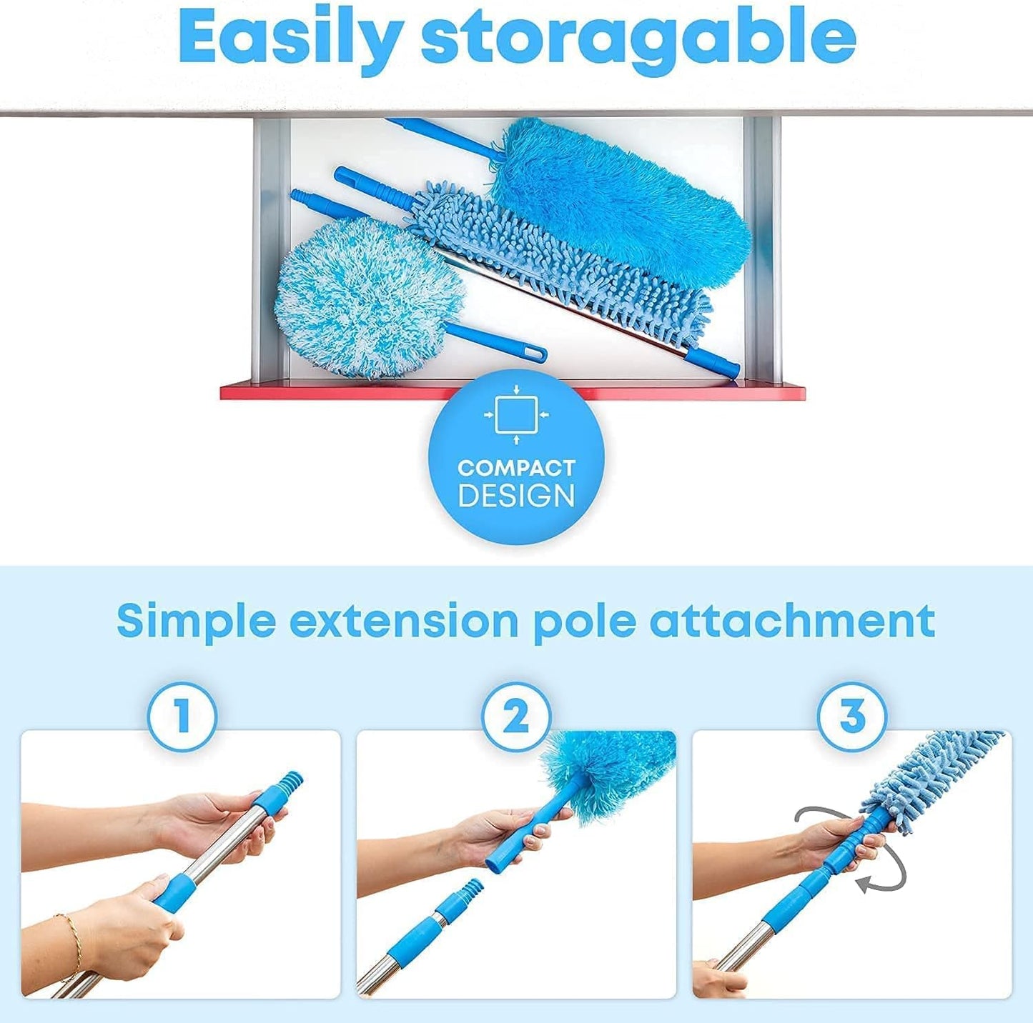 Microfiber Feather Duster with telescoping Extension