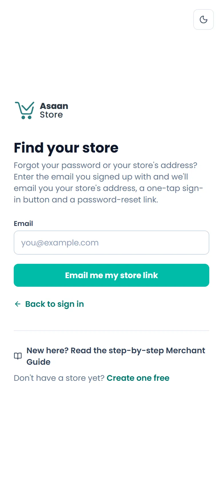 Find your store — enter your email